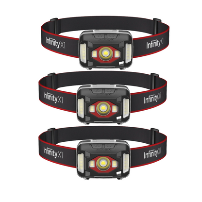 Infinity X1 700L Dual Power Headlamp 3PK
