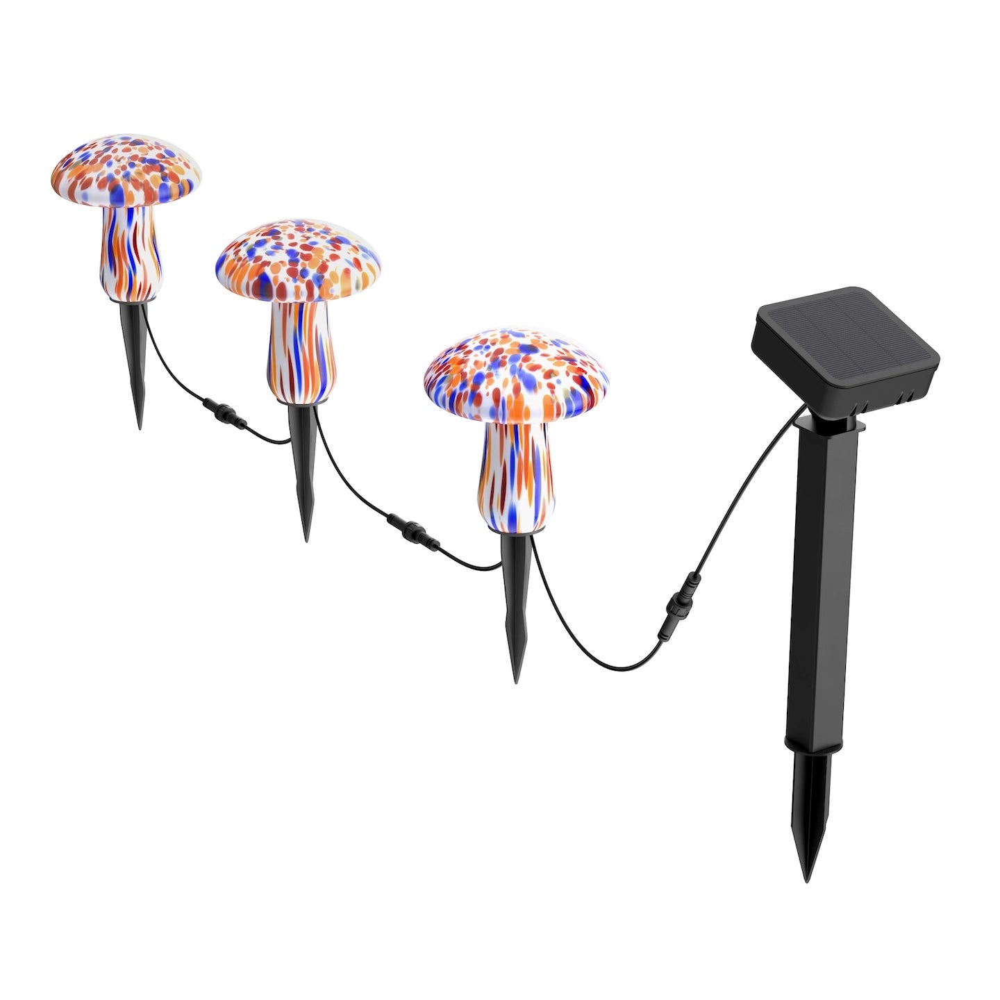 Infinity X1 Solar Confetti Mushroom Landscape Lights 3PK, 2 Sets
