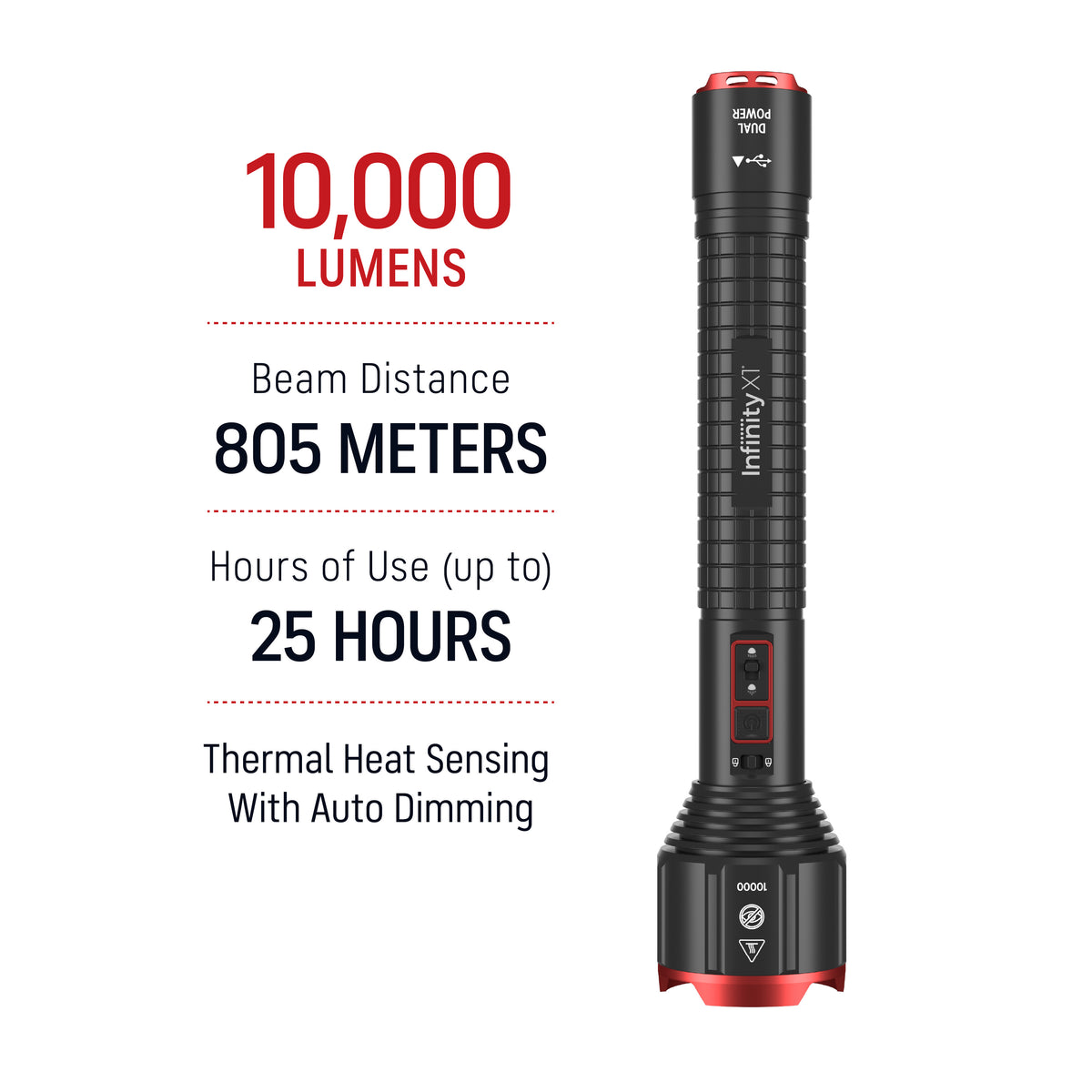Infinity X1 10,000L Dual Power Flashlight