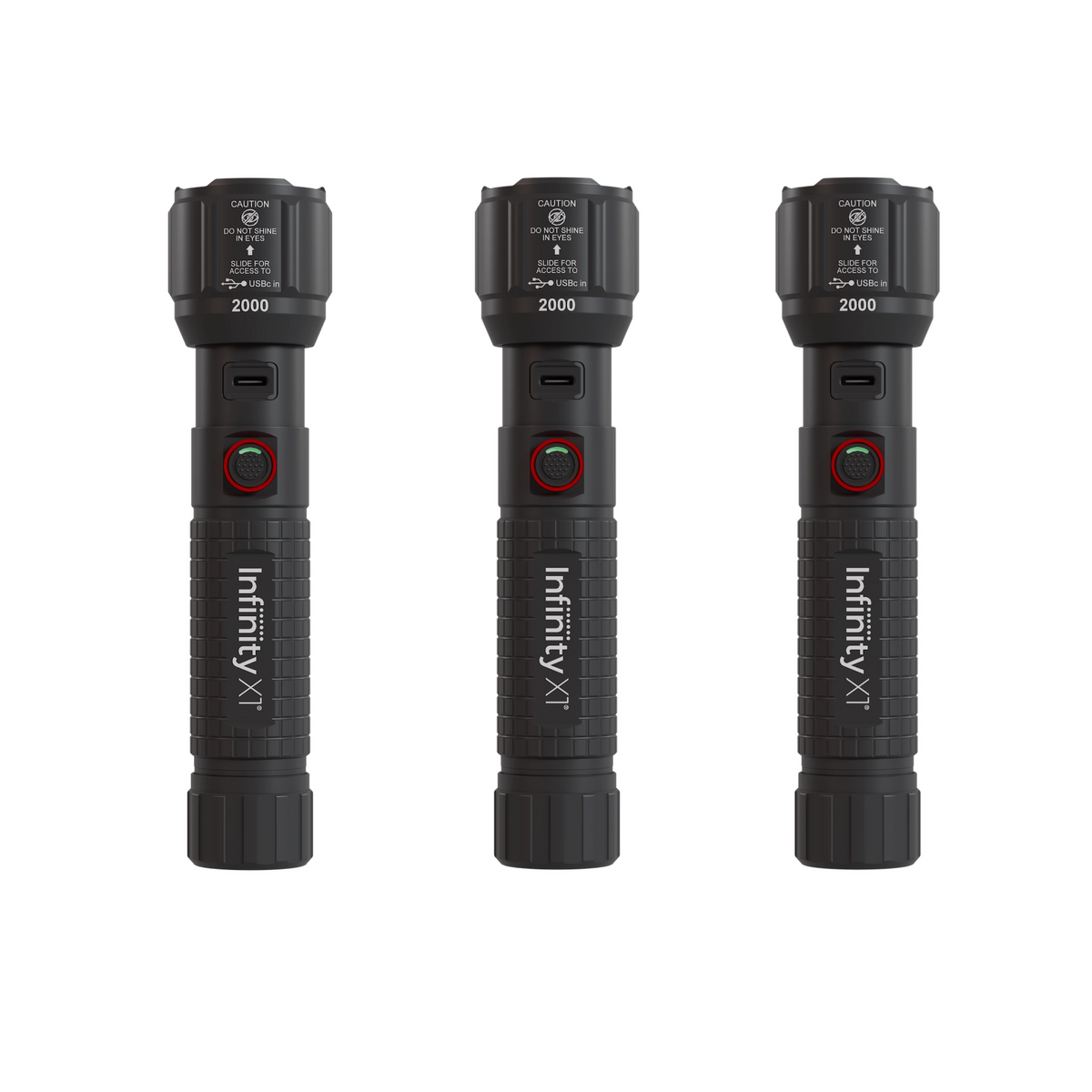 Infinity X1 2,000L Dual Power Flashlight 3PK