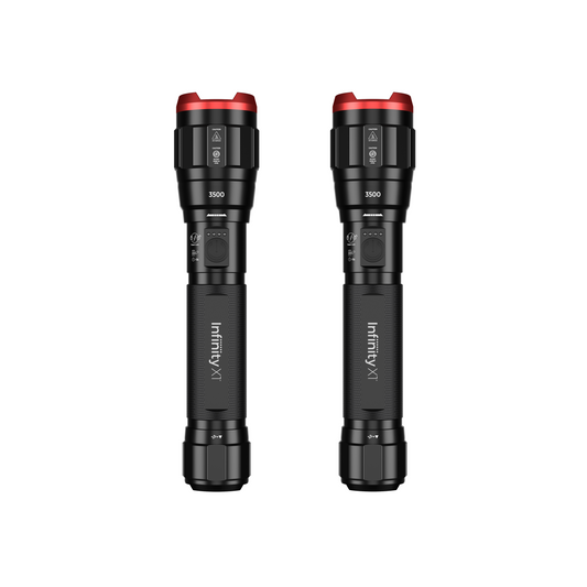 Infinity X1 3,500L Dual Power Flashlight 2PK