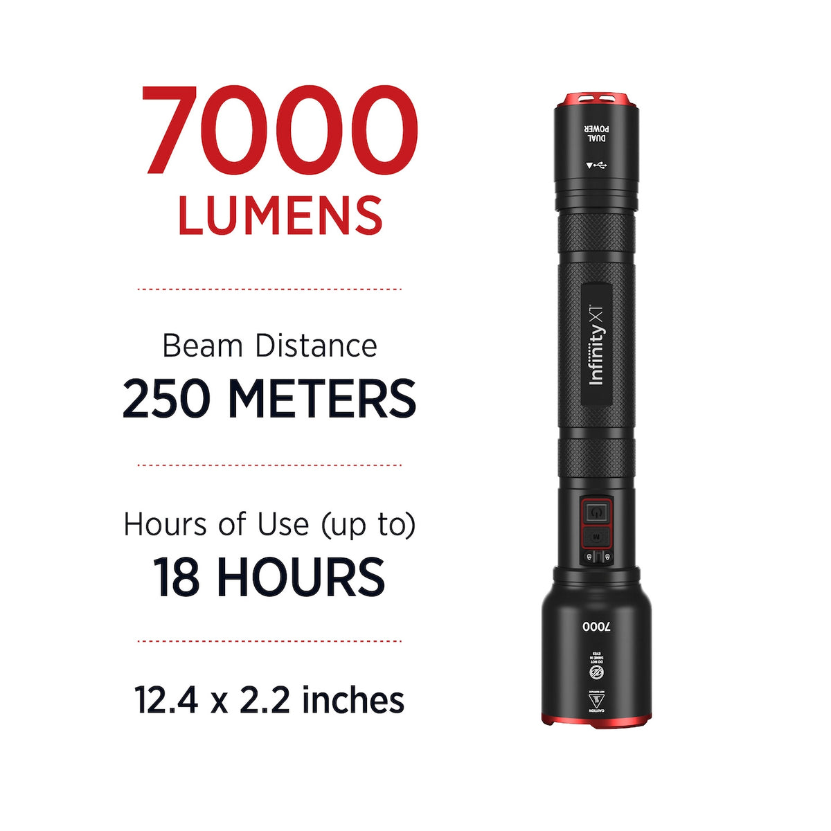 Infinity X1 7,000L Dual Power Flashlight